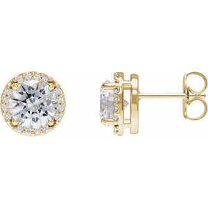 Diamond Halo-Style Earrings