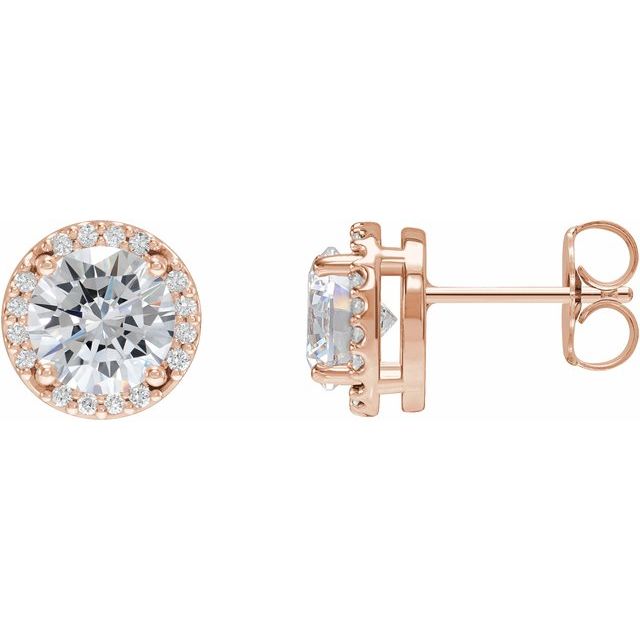 Diamond Halo-Style Earrings