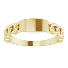 Load image into Gallery viewer, 14K Yellow Engravable Chain Link Ring
