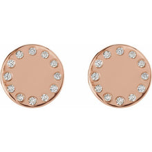 Load image into Gallery viewer, 14K Rose .05 CTW Natural Diamond Full Moon Phase Earring
