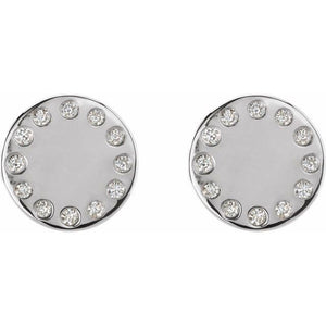 Diamond Full Moon Phase Earring