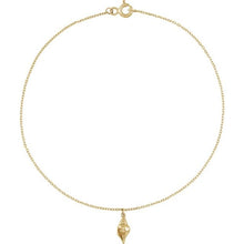 Load image into Gallery viewer, 14K Yellow Shell 9&quot; Anklet
