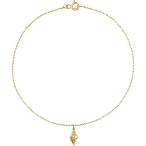 14K Yellow Shell 9" Anklet