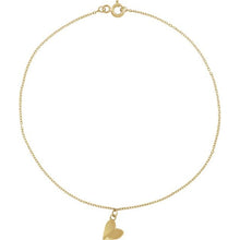 Load image into Gallery viewer, 14K Yellow Heart 9&quot; Anklet
