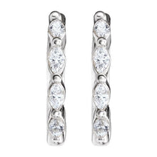 Load image into Gallery viewer, 14K White 1/6 CTW Natural Diamond 12 mm Hoop Earrings
