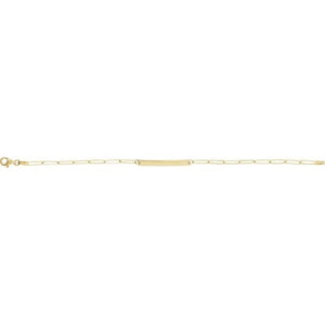 14K Yellow Engravable Bar 7" Bracelet