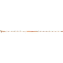 Load image into Gallery viewer, 14K Rose Engravable Bar 7&quot; Bracelet
