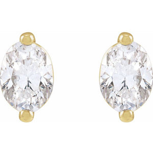 Oval Diamond Stud Earrings