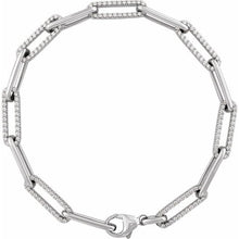 Load image into Gallery viewer, 14K White 1 CTW Natural Diamond Link 7&quot; Bracelet
