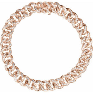 14K Rose 1 1/2 CTW Natural Diamond Link 7" Bracelet