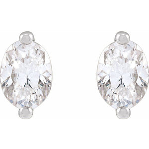 Oval Diamond Stud Earrings