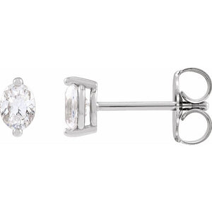 Oval Diamond Stud Earrings