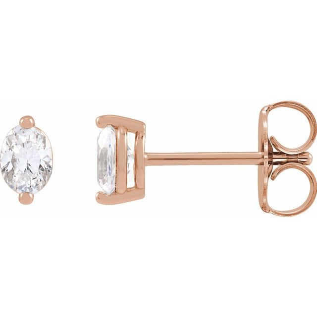 Oval Diamond Stud Earrings