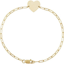 Load image into Gallery viewer, 14K Yellow Engravable Heart 7&quot; Bracelet
