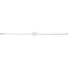 Load image into Gallery viewer, 14K White Engravable Heart 7&quot; Bracelet
