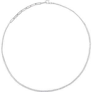 14K White 3 1/5 CTW Natural Diamond Adjustable 16-18" Necklace