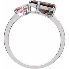 Load image into Gallery viewer, 14K White Natural Rhodolite Garnet &amp; Natural Pink Tourmaline Ring
