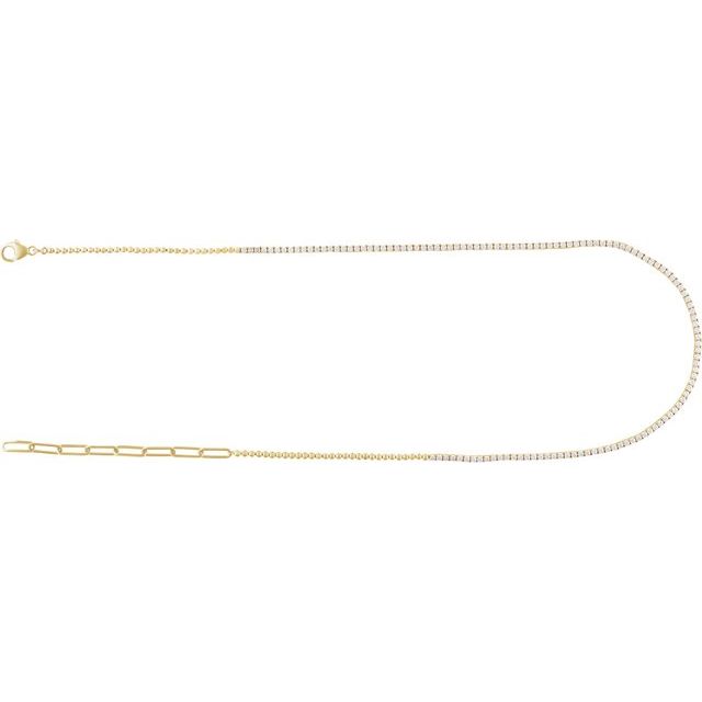 14K Yellow 3 1/5 CTW Natural Diamond Adjustable 16-18" Necklace