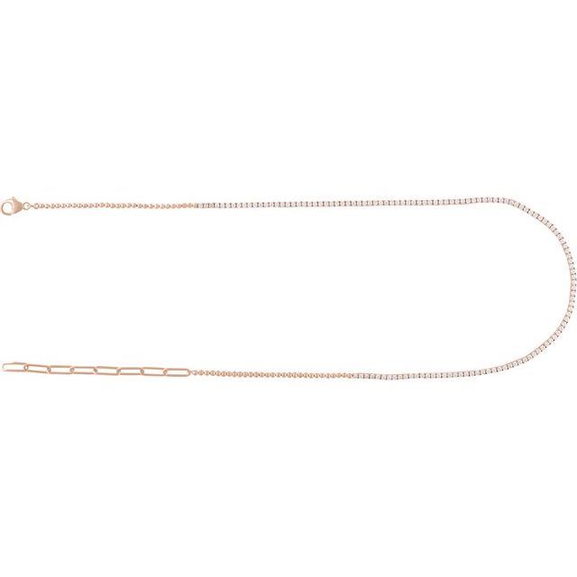 14K Rose 3 1/5 CTW Natural Diamond Adjustable 16-18" Necklace