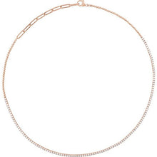 Load image into Gallery viewer, 14K Rose 3 1/5 CTW Natural Diamond Adjustable 16-18&quot; Necklace
