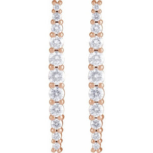 14K Rose 3/8 CTW Natural Diamond Earrings