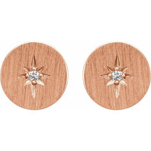 Load image into Gallery viewer, 14K Rose .02 CTW Natural Diamond Starburst Earrings
