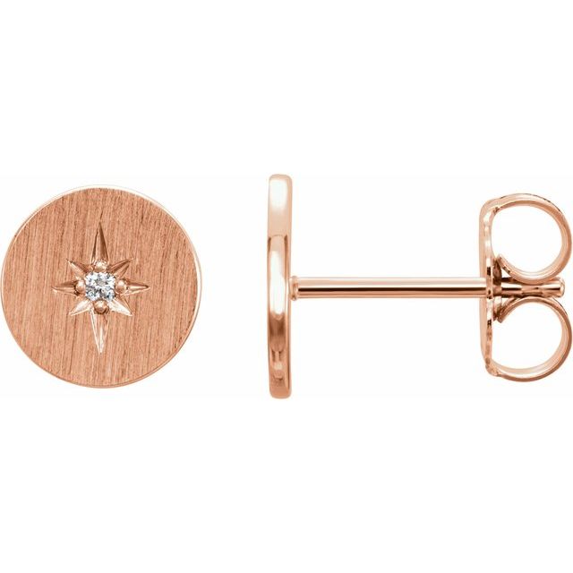 14K Rose .02 CTW Natural Diamond Starburst Earrings