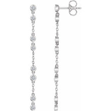 Load image into Gallery viewer, 14K White 1/3 CTW Natural Diamond Chain Earrings
