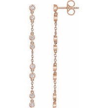 Load image into Gallery viewer, 14K Rose 1/3 CTW Natural Diamond Chain Earrings

