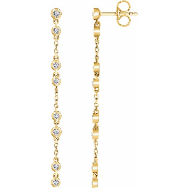 14K Yellow 1/3 CTW Natural Diamond Chain Earrings