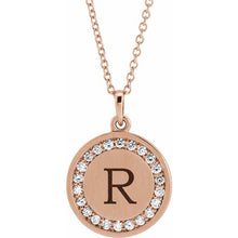 Load image into Gallery viewer, 14K Rose 1/5 CTW Diamond Engravable 16-18&quot; Necklace
