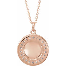 Load image into Gallery viewer, 14K Rose 1/5 CTW Diamond Engravable 16-18&quot; Necklace
