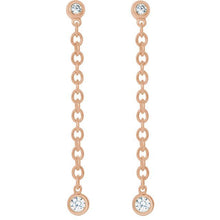 Load image into Gallery viewer, Diamond Hinged Hoop Chain Earrings
