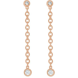 Diamond Hinged Hoop Chain Earrings