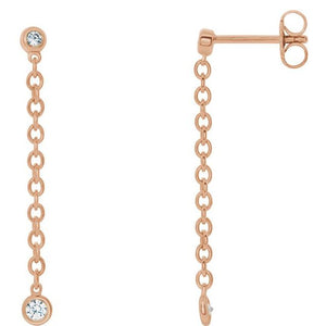 Diamond Hinged Hoop Chain Earrings