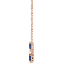 Load image into Gallery viewer, 14K Rose Natural Blue Sapphire &amp; 1/10 CTW Natural Diamond Circle 18&quot; Necklace
