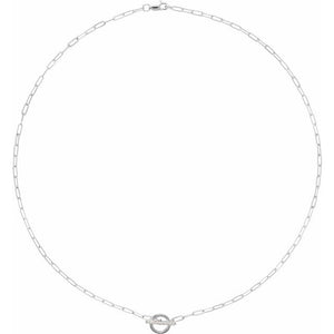14K White .04 CTW Diamond 16" Toggle Styled Necklace
