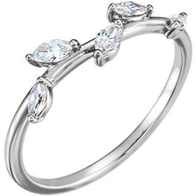 Load image into Gallery viewer, 14K White 1/4 CTW Diamond Leaf Ring
