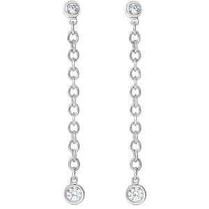 Diamond Hinged Hoop Chain Earrings