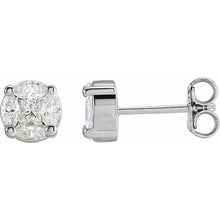 Load image into Gallery viewer, 14K White 3_4 CTW Natural Diamond Cluster Earrings
