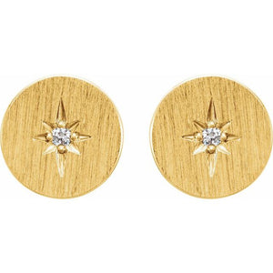 14K Rose .02 CTW Natural Diamond Starburst Earrings