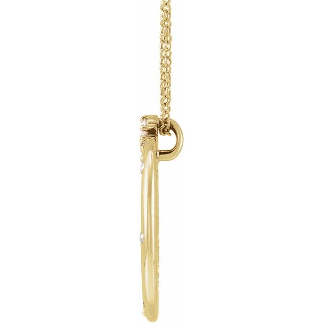 14K Yellow 1/4 CTW Natural Diamond Crescent Moon 16-18" Necklace