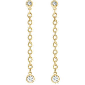 Diamond Hinged Hoop Chain Earrings