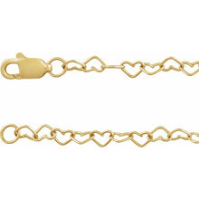 Load image into Gallery viewer, 14K Yellow 3.2 mm Heart Cable Chain
