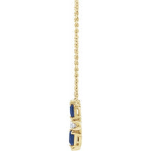Load image into Gallery viewer, 14K Yellow Natural Blue Sapphire &amp; 1/10 CTW Natural Diamond Circle 18&quot; Necklace
