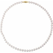 Load image into Gallery viewer, 14K Yellow 6-6.5 mm Akoya Cultured Pearl 18&quot; Strand
