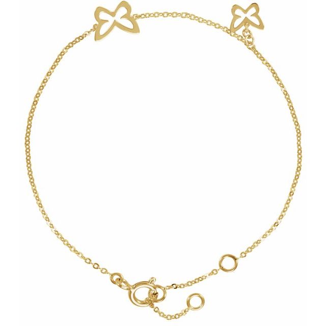 14K Yellow Butterfly Adjustable 5-7