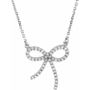 Diamond Bow Necklace