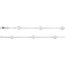 Load image into Gallery viewer, 14K White Cultured White Freshwater Pearl 14-Station 18&quot; Necklace

