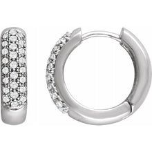 Load image into Gallery viewer, Diamond Pave Hoop Earrings
